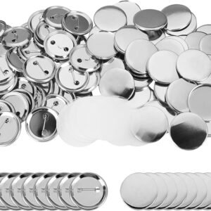 Blank Button Badge Parts for Button Maker Machine, Metal Shells Metal Back Cover and Clear Mylar Components, DIY Crafts Arts Supplies for Presents, Souvenirs