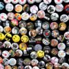 assorted-color button pin collection lot