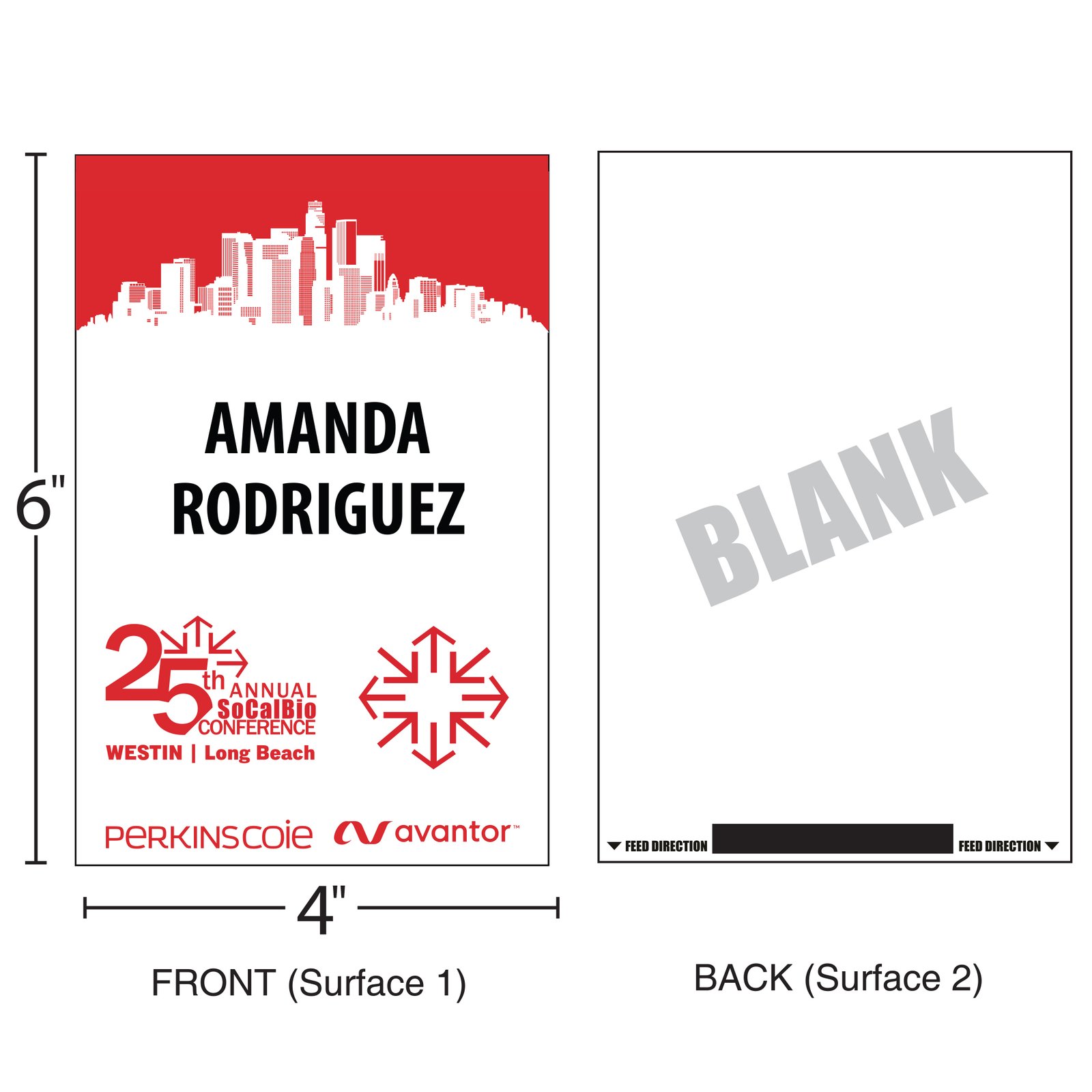 4" x 6" | Standard Custom Badge | One Color