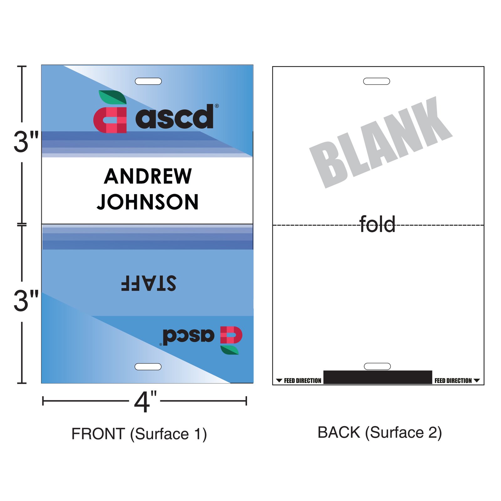 4" x 3" | Standard Custom Badge | 1 Clip | Two-sided