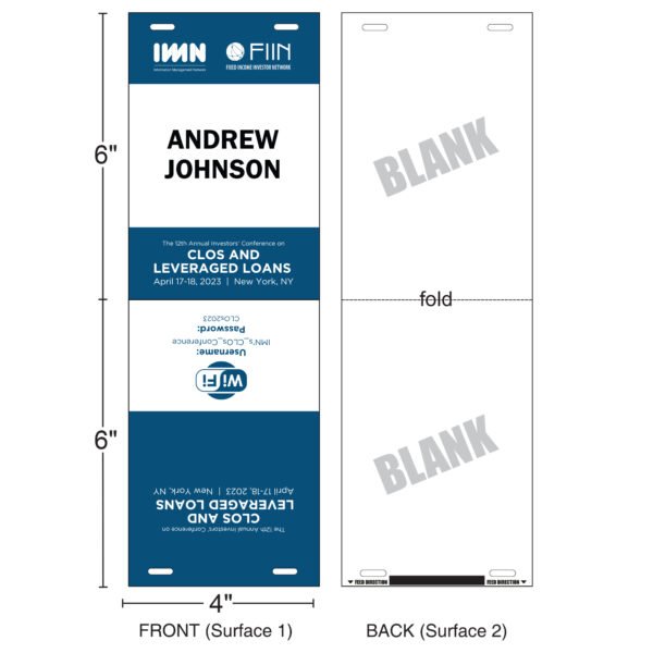 4" x 6" | Standard Custom Badge | One Color | Duo Clip | Two-sided