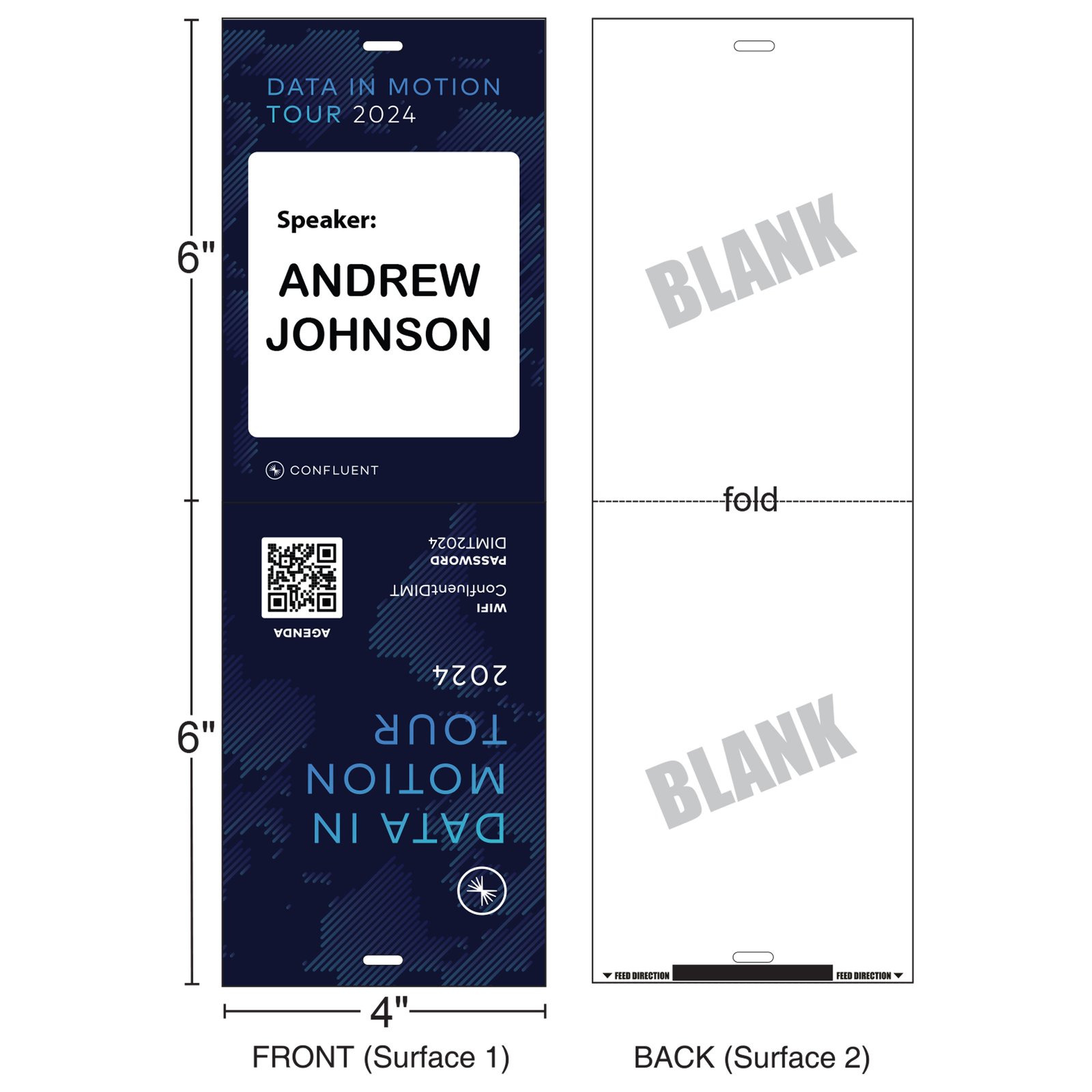 4" x 6" | Standard Custom Badge | 1 Clip | Two-sided