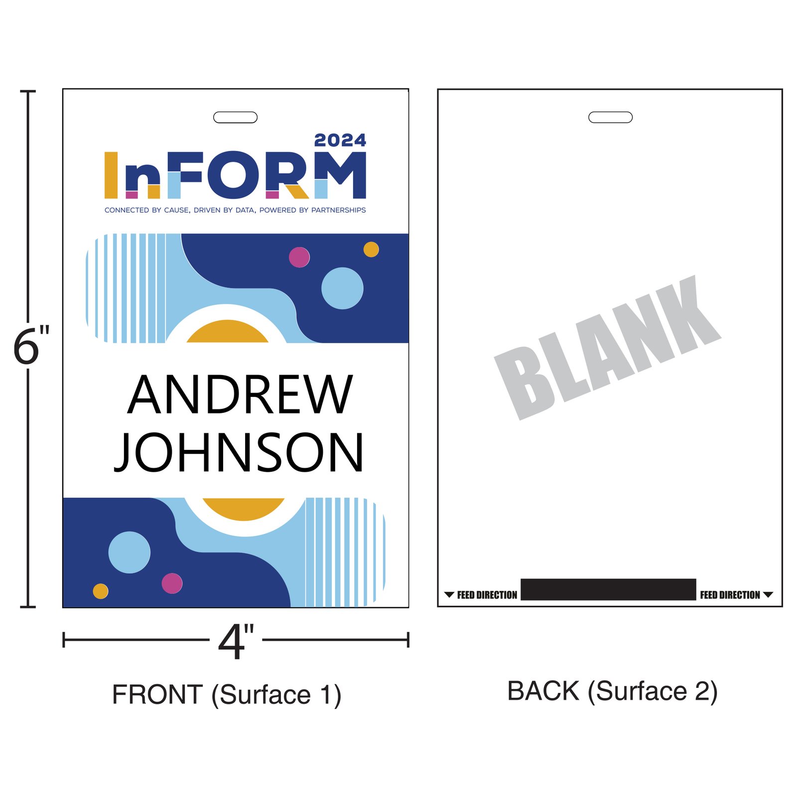 4" x 6" | Standard Custom Badge | 1 Clip