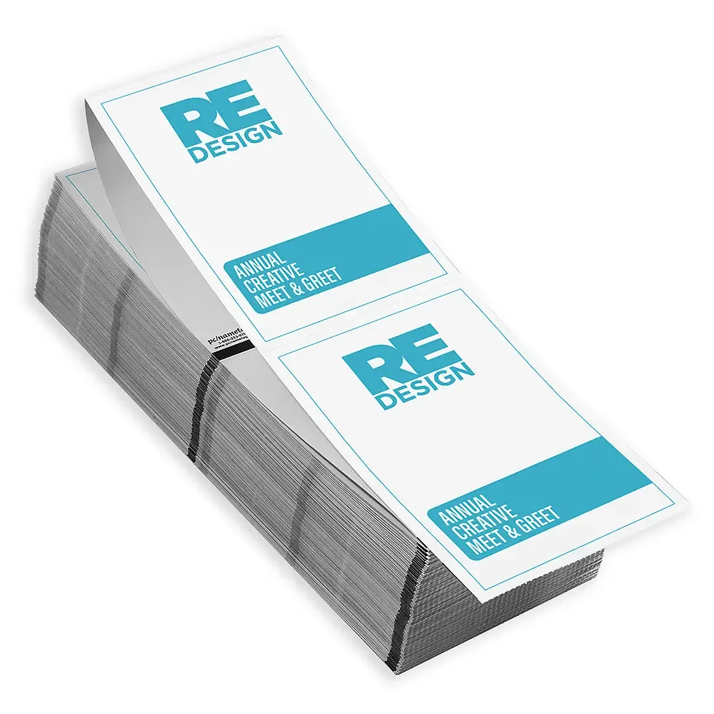 Fanfold paper, Direct thermal paper, custom fanfold paper, thermal printing paper, 4x6 name badge