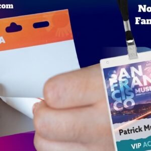 Fanfold – Tear-Resistant Direct Thermal Paper for Badges | On-Site Name Badge Printing, Custom Name Tags, and Event Badges for Global Events, Trade Shows, and Exhibitions | Shop All Custom Name Tags and Event Badges – Available in Various Shapes, Sizes, and Finishes (Non Tearable)