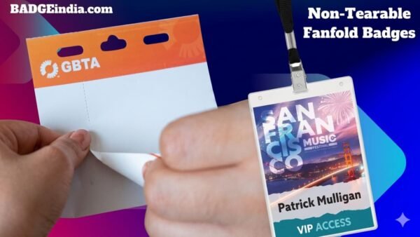 Fanfold – Tear-Resistant Direct Thermal Paper for Badges | On-Site Name Badge Printing, Custom Name Tags, and Event Badges for Global Events, Trade Shows, and Exhibitions | Shop All Custom Name Tags and Event Badges – Available in Various Shapes, Sizes, and Finishes (Non Tearable)