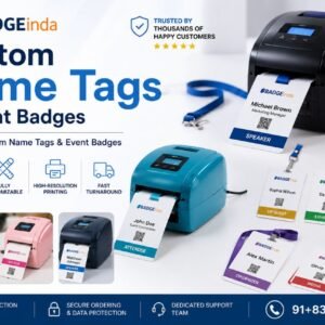 BADGEindia – Fanfold Direct Thermal Events Badges Paper Pre-Printed and Blank